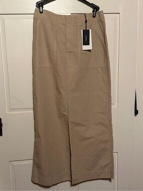 rag & bone Tan Peached Cotton khaki Skirt - with front slit